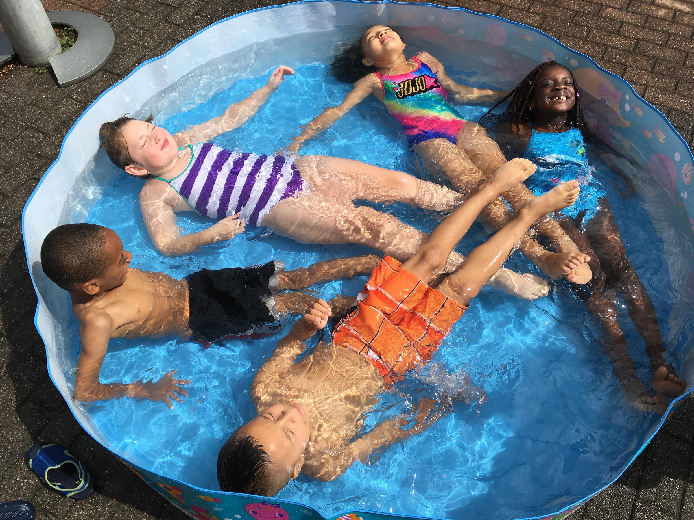 kids in kiddie pool