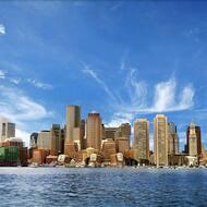 A sunny day picture of the Boston skyline